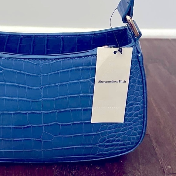 Abercrombie & Fitch- Blue Croc-Embossed small Handbag-NEW - Picture 4 of 11